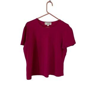 St John Sport Women's Pink Short Sleeve Casual Blouse - XL